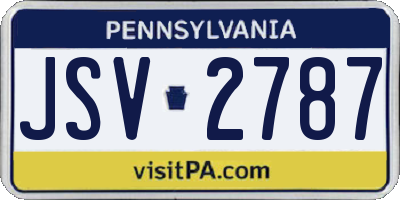 PA license plate JSV2787