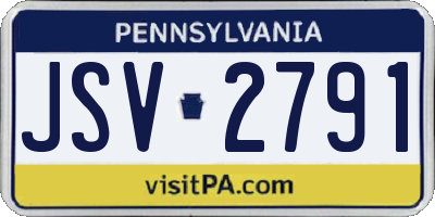 PA license plate JSV2791
