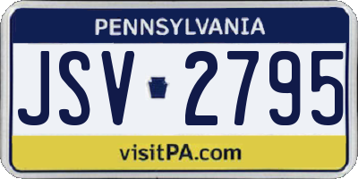 PA license plate JSV2795