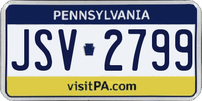 PA license plate JSV2799