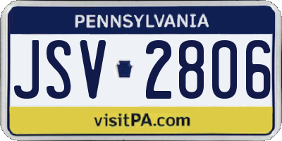 PA license plate JSV2806