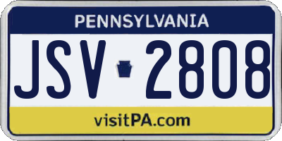 PA license plate JSV2808