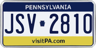 PA license plate JSV2810