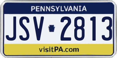 PA license plate JSV2813