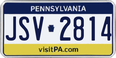 PA license plate JSV2814