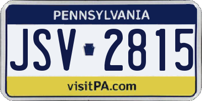 PA license plate JSV2815