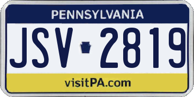 PA license plate JSV2819