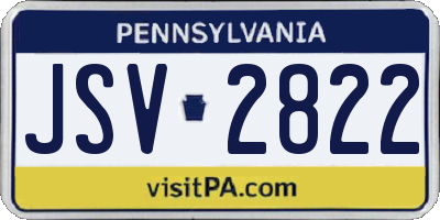 PA license plate JSV2822