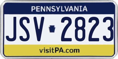 PA license plate JSV2823