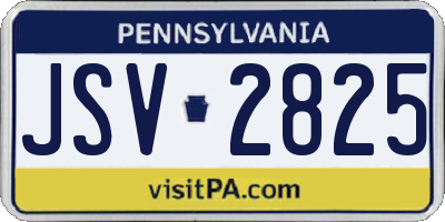 PA license plate JSV2825