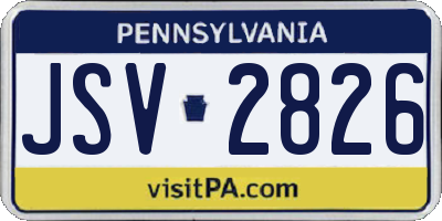 PA license plate JSV2826