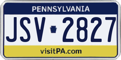 PA license plate JSV2827