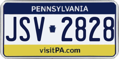 PA license plate JSV2828