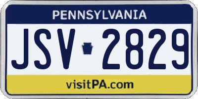 PA license plate JSV2829