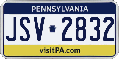 PA license plate JSV2832