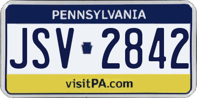 PA license plate JSV2842