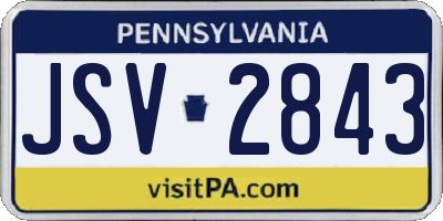 PA license plate JSV2843
