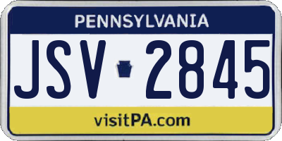 PA license plate JSV2845