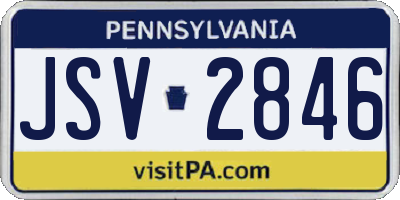 PA license plate JSV2846