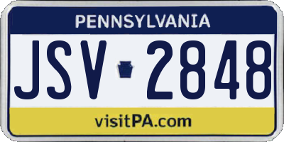 PA license plate JSV2848