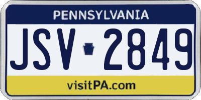 PA license plate JSV2849