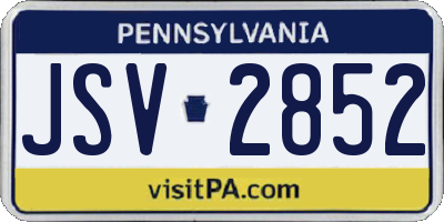 PA license plate JSV2852