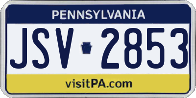 PA license plate JSV2853
