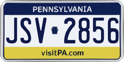 PA license plate JSV2856
