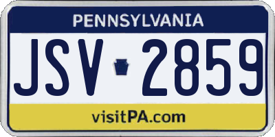 PA license plate JSV2859