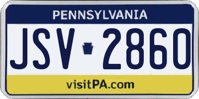 PA license plate JSV2860