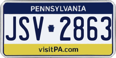 PA license plate JSV2863