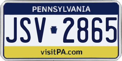 PA license plate JSV2865