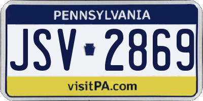 PA license plate JSV2869