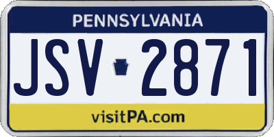 PA license plate JSV2871