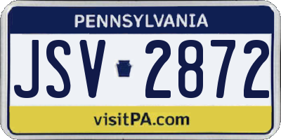 PA license plate JSV2872