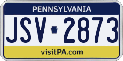 PA license plate JSV2873