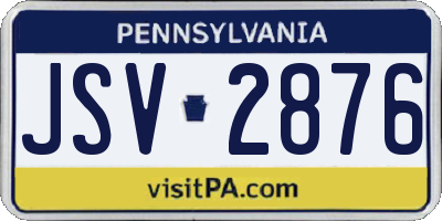 PA license plate JSV2876