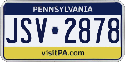PA license plate JSV2878
