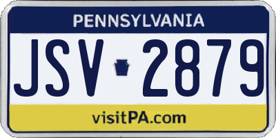 PA license plate JSV2879