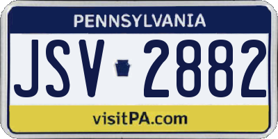 PA license plate JSV2882