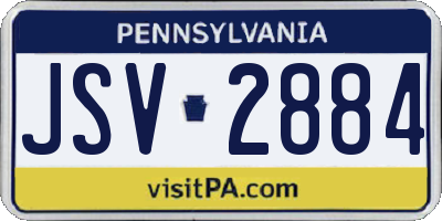 PA license plate JSV2884