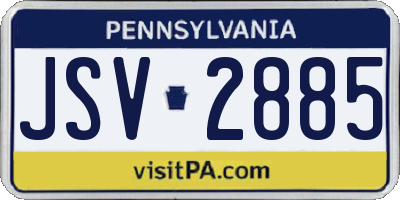 PA license plate JSV2885