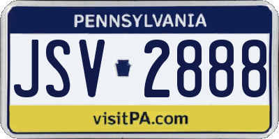 PA license plate JSV2888