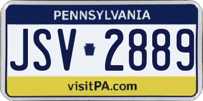 PA license plate JSV2889