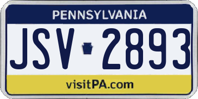 PA license plate JSV2893