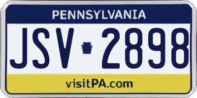 PA license plate JSV2898