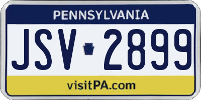 PA license plate JSV2899