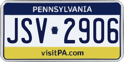 PA license plate JSV2906