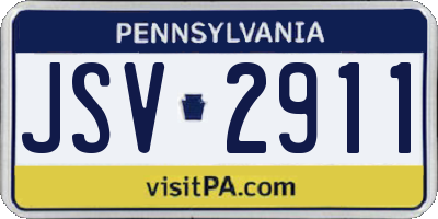 PA license plate JSV2911
