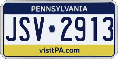 PA license plate JSV2913